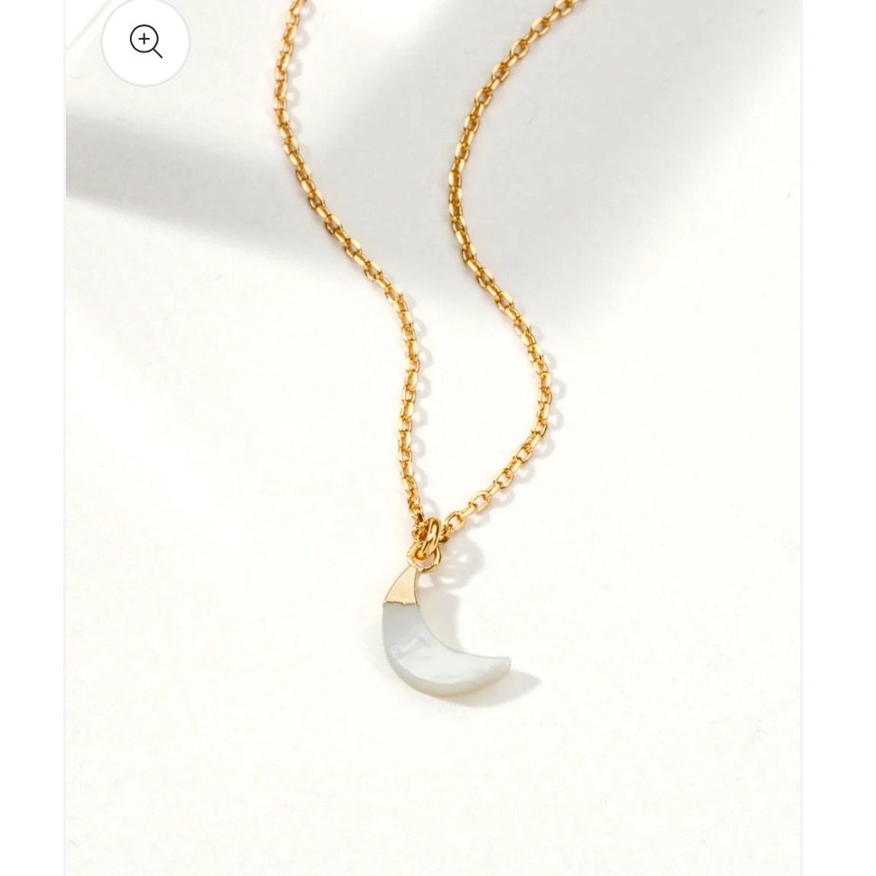 Luna Norte Gold And White Crescent Mother Of Pearl Necklace 25$